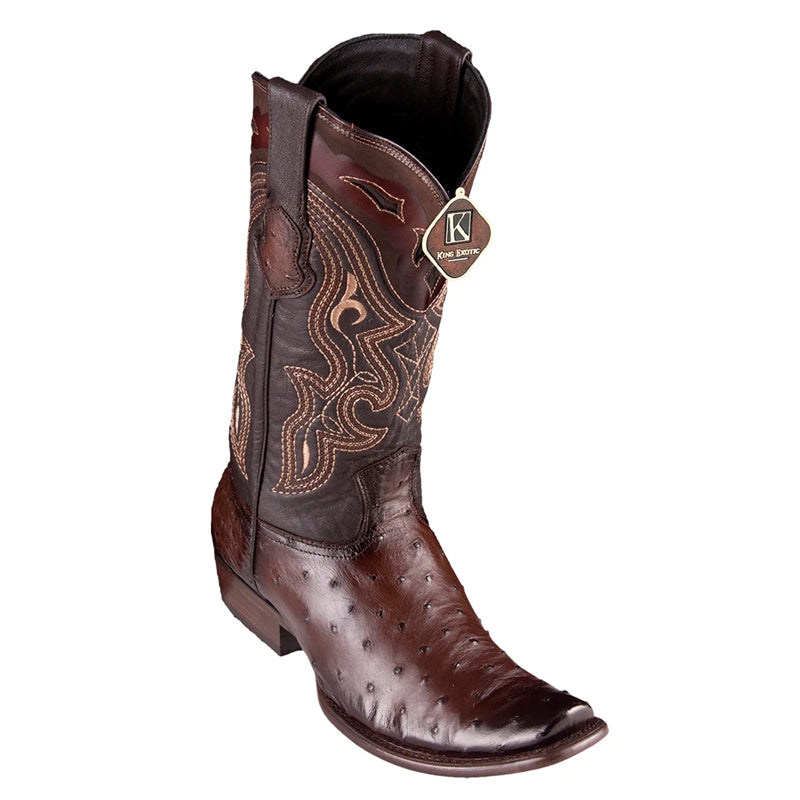 King Exotic Brown Ostrich Boots Dubai Toe