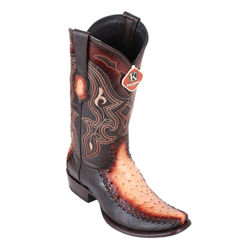 Handcrafted Faded Oryx Ostrich Boots for Men