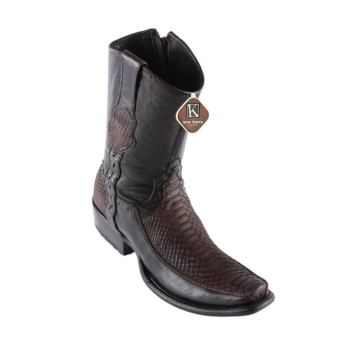 Handcrafted Python Boots Dubai Toe Brown Suede