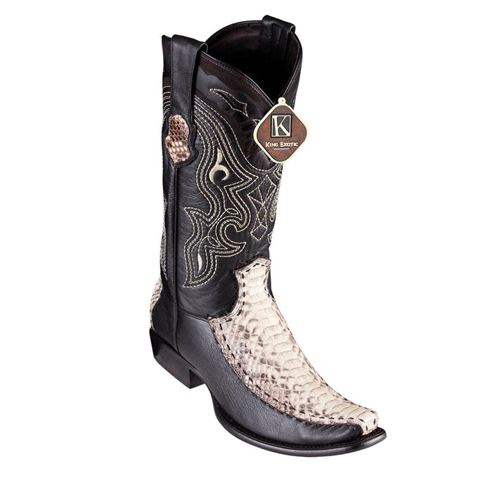 Handcrafted Python & Deer Dubai Toe Boots for Men