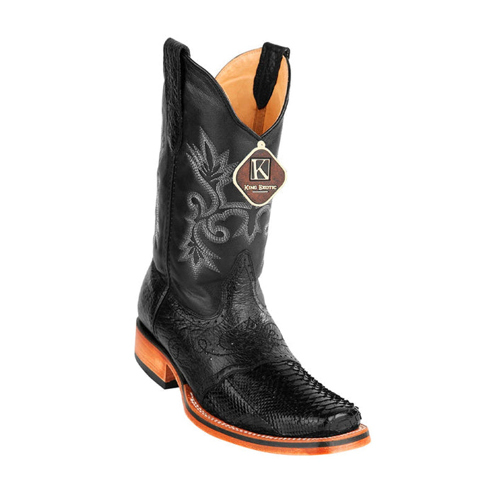 Python Saddle Vamp Square Toe Boots - Handmade