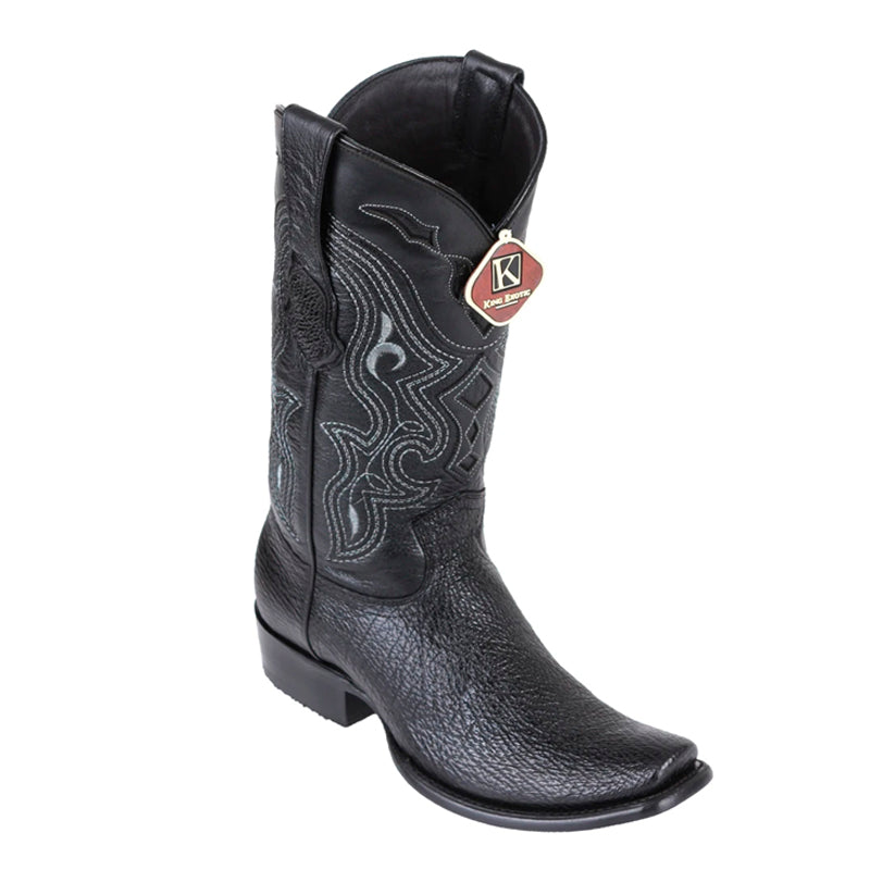 Handcrafted Black Sharkskin Dubai Toe Boots