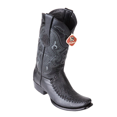 Handcrafted Black Sharkskin Dubai Toe Boots