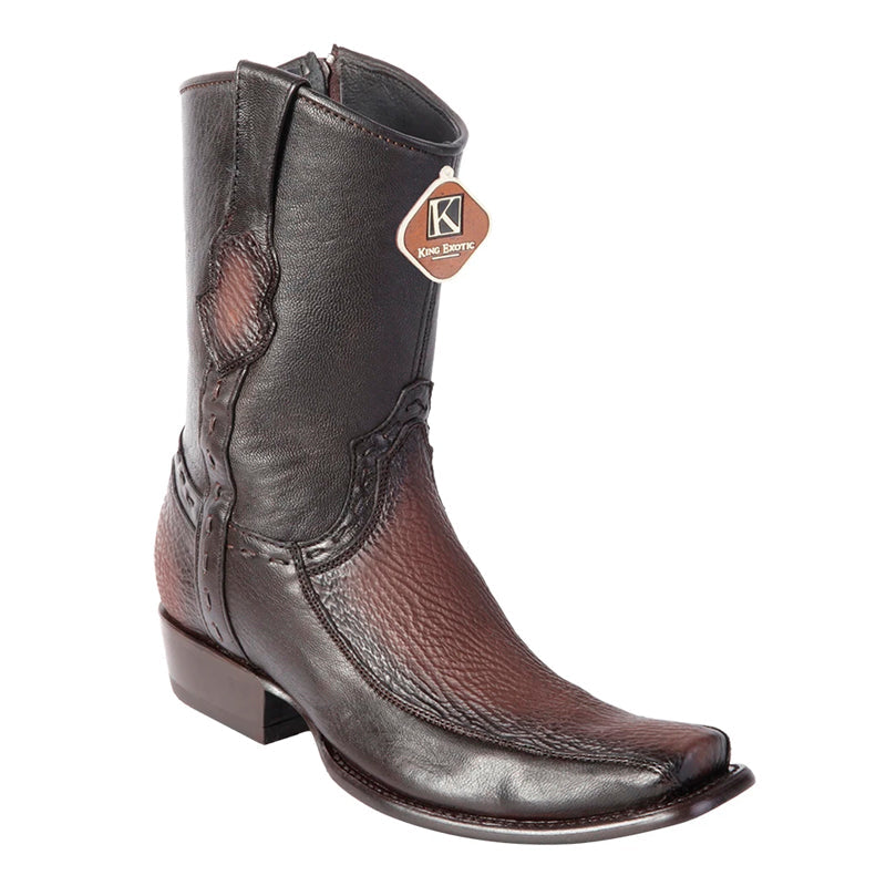 King Exotic Sharkskin Boots with Zipper Dubai Toe