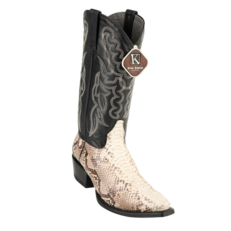 King Exotic Men's Handmade Python Snip Toe Boots