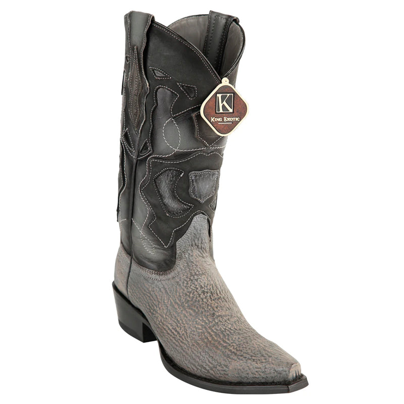 King Exotic Gray Sharkskin Snip Toe Boots