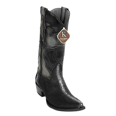 King Exotic Black Stingray Snip Toe Boots