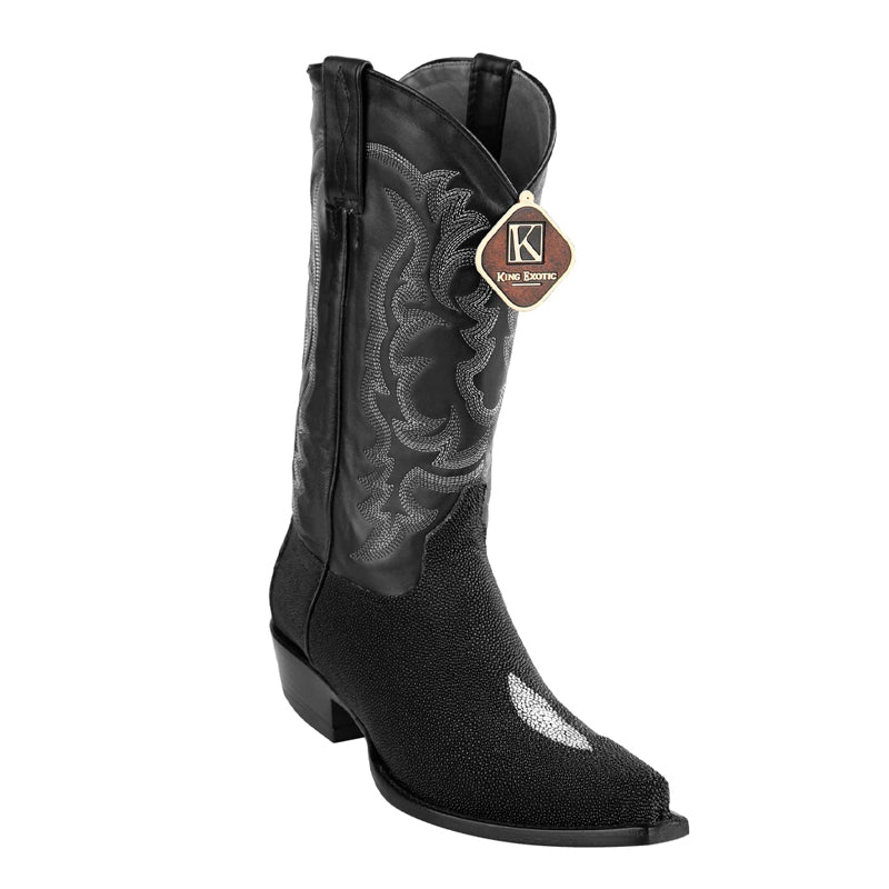 King Exotic Black Stingray Snip Toe Boots Handmade