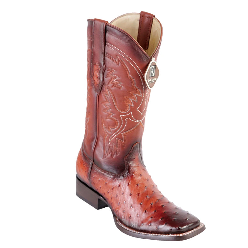 King Exotic Full Quill Ostrich Square Toe Boots