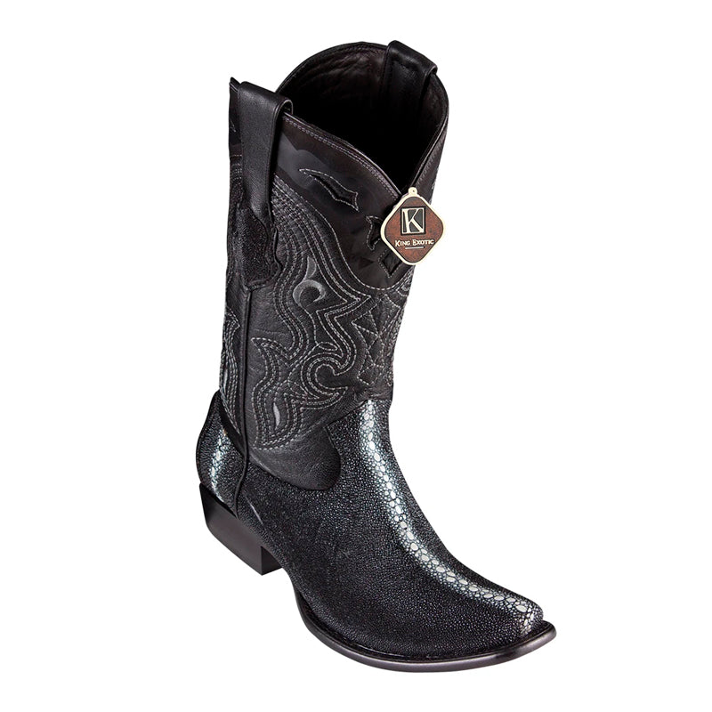 Handcrafted Black Stingray Boots with Dubai Toe