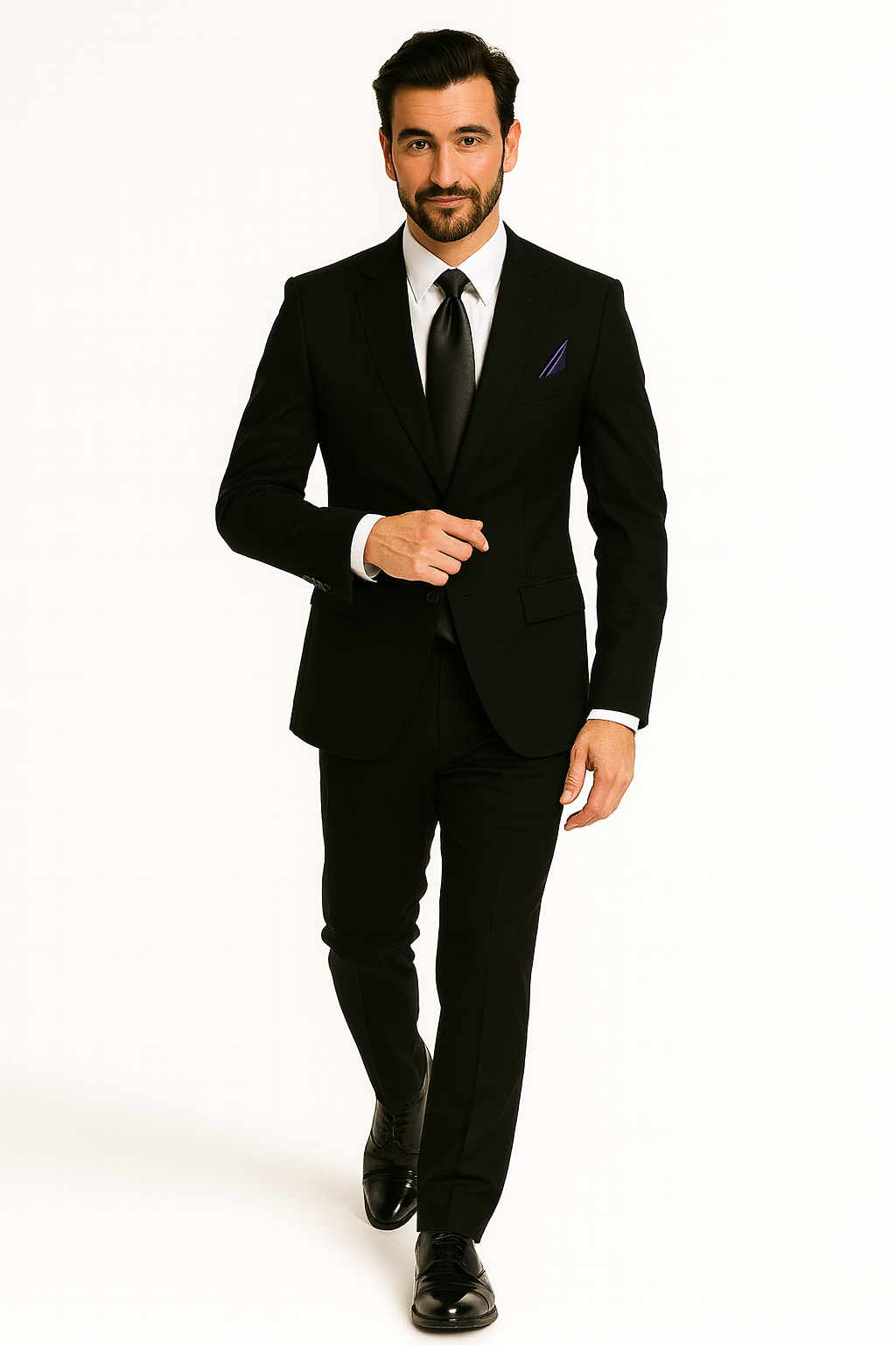 Men's Black 2 Button Italian Design Suit