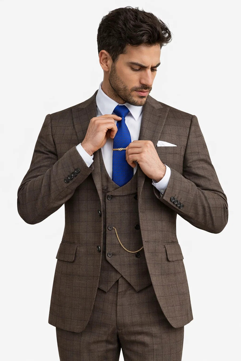 Men’s Brown 3-Piece Slim Fit Suit