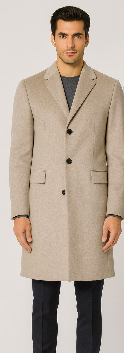 Men's Cashmere Overcoat Tan
