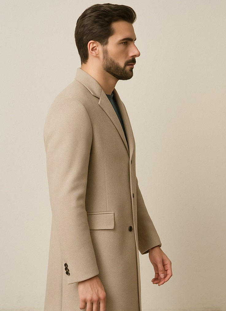 Men's Cashmere Overcoat Tan