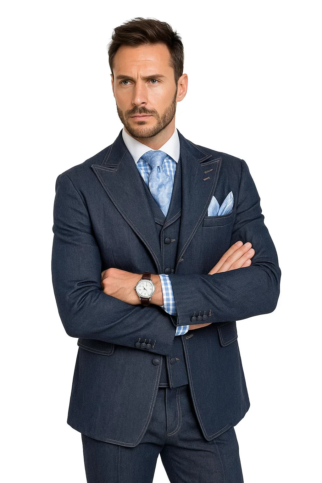 Men's Denim Formal Suit