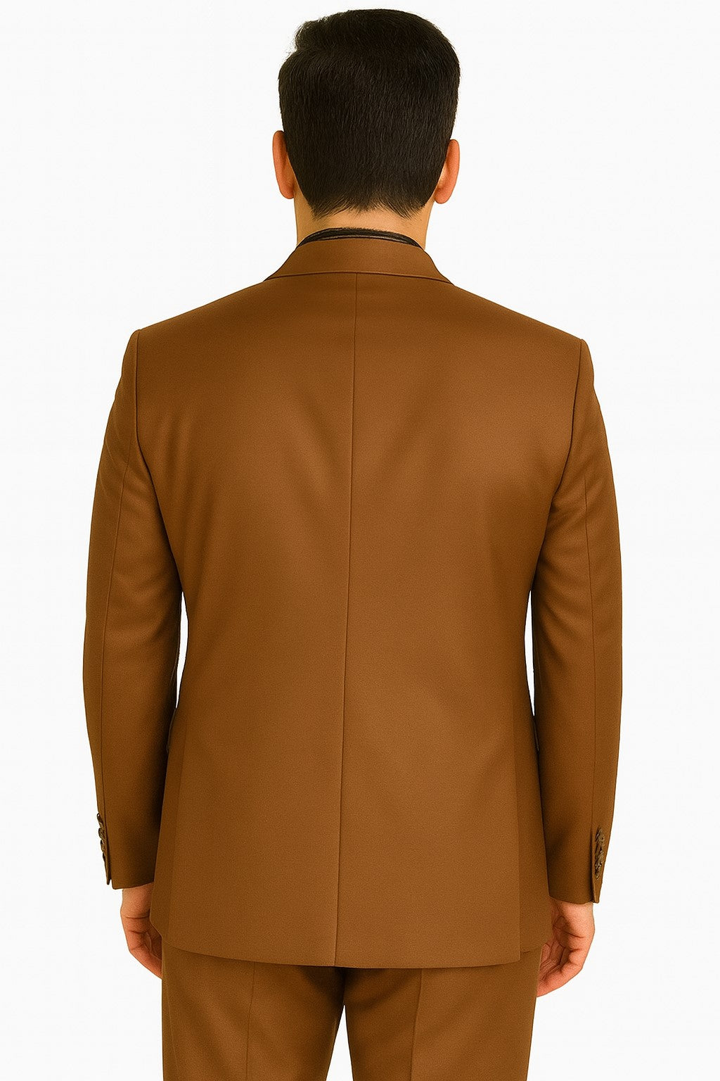 Men's Designer 2-Button With Sheen Rust ~ Peach Sharkskin Suit