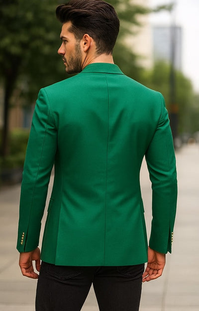 Men's Green Blazer On Sale Polyester