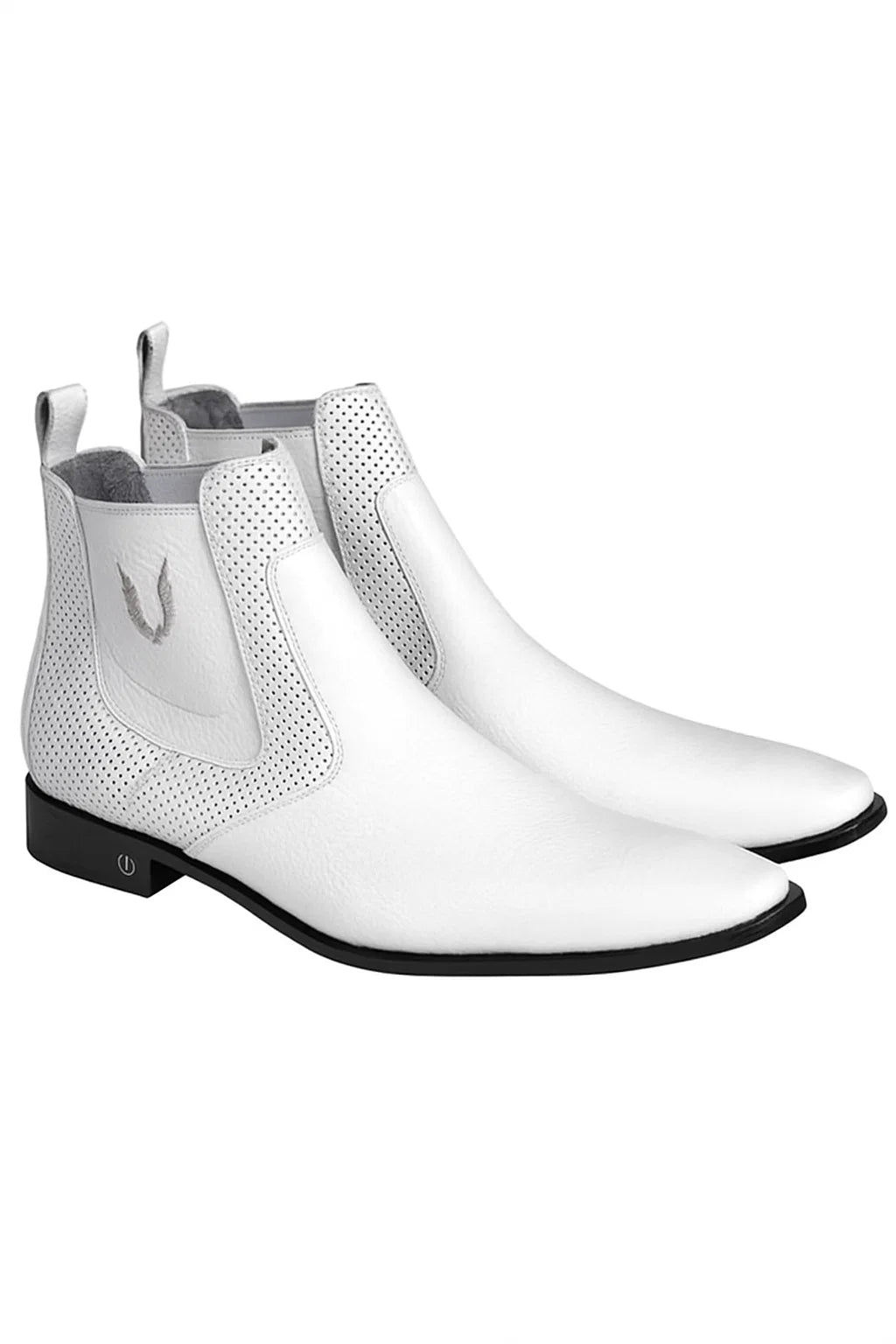 Men's Handcrafted White Vestigium Genuine Catshark Chelsea Boots