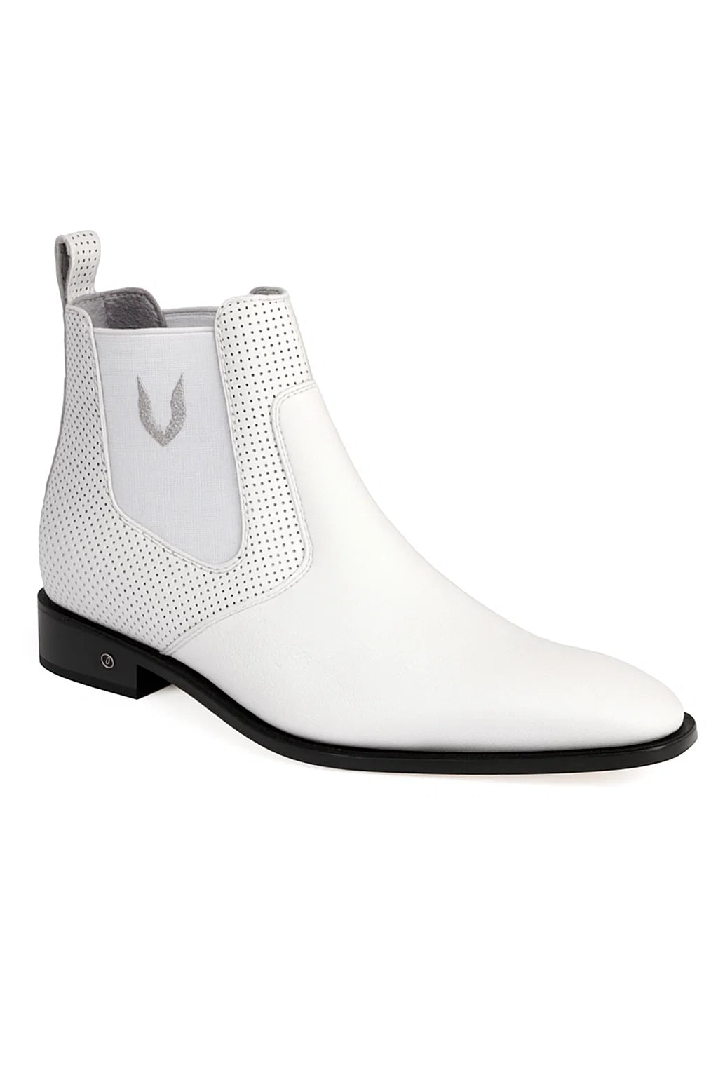 Men's Handcrafted White Vestigium Genuine Catshark Chelsea Boots
