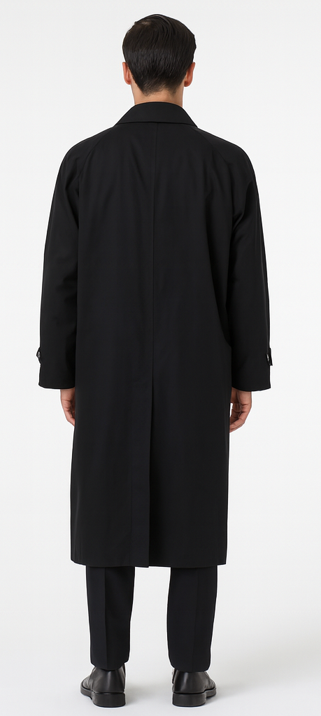 Men's Long Full Length Rain Coat Black