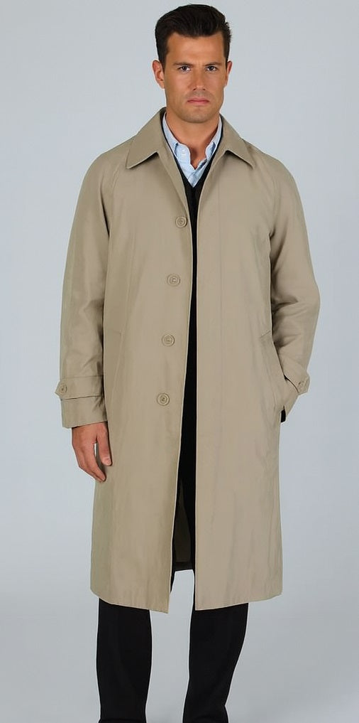 Men's 'Renny' Full-length Belted Raincoat Taupe
