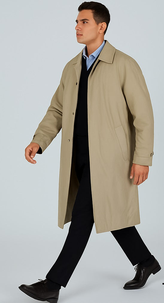Men's 'Renny' Full-length Belted Raincoat Taupe