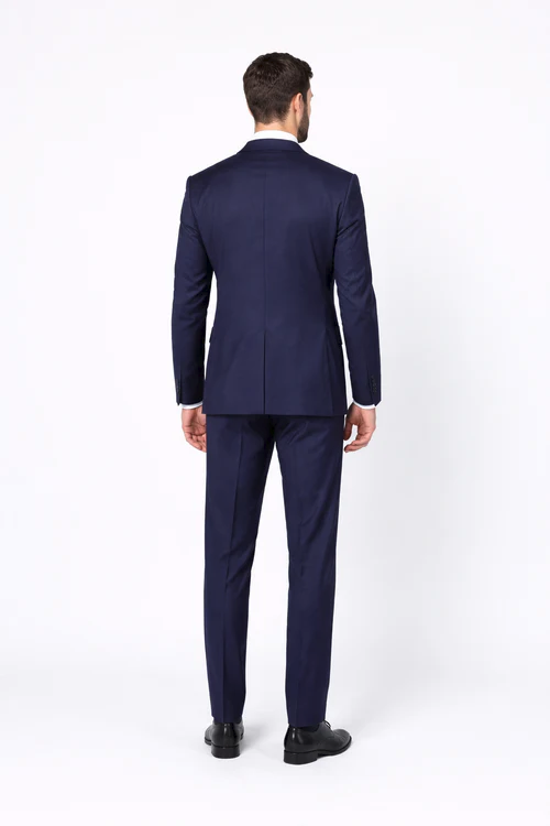 Tapered Plum Wool Suit by Rossi Man