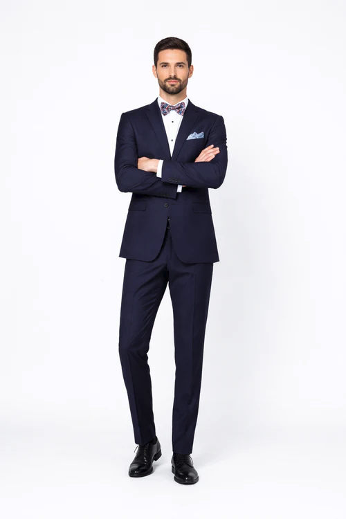 Tapered Plum Wool Suit by Rossi Man