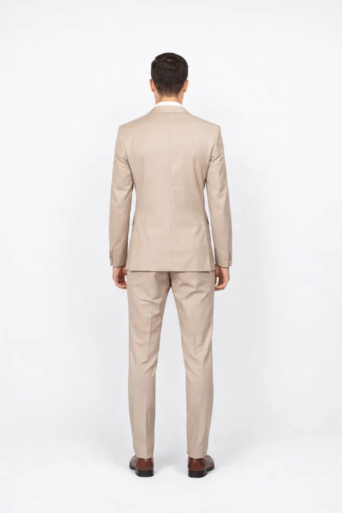 Rossiman Rossi Beige Slim Fit Suit - Skinny Tailored
