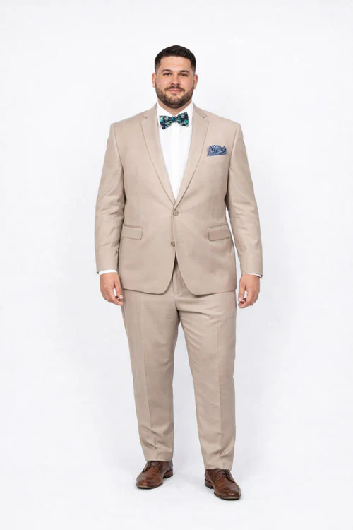Rossiman Rossi Beige Slim Fit Suit - Skinny Tailored