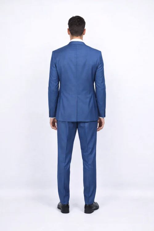 Blue Slim Fit Men’s Suit by Rossiman Rossi | Skinny Style with 1-Button Jacket – Italian Tailored Modern Formalwear