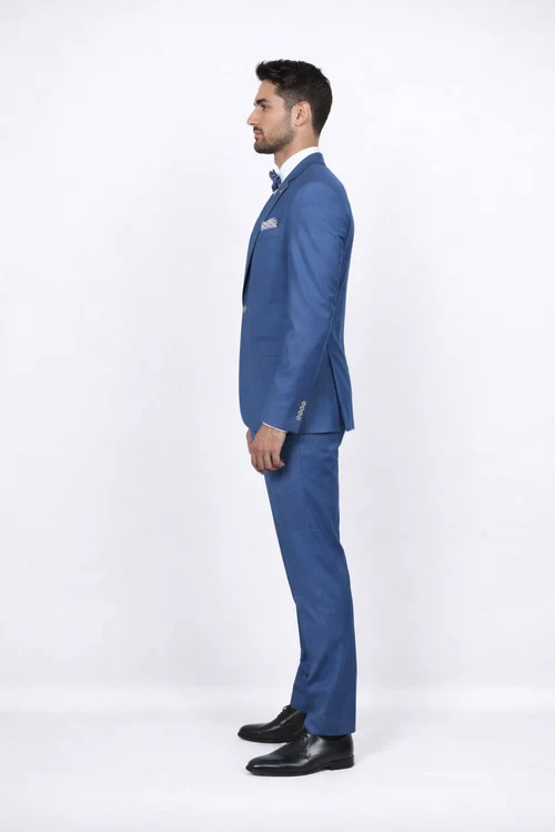 Blue Slim Fit Men’s Suit by Rossiman Rossi | Skinny Style with 1-Button Jacket – Italian Tailored Modern Formalwear