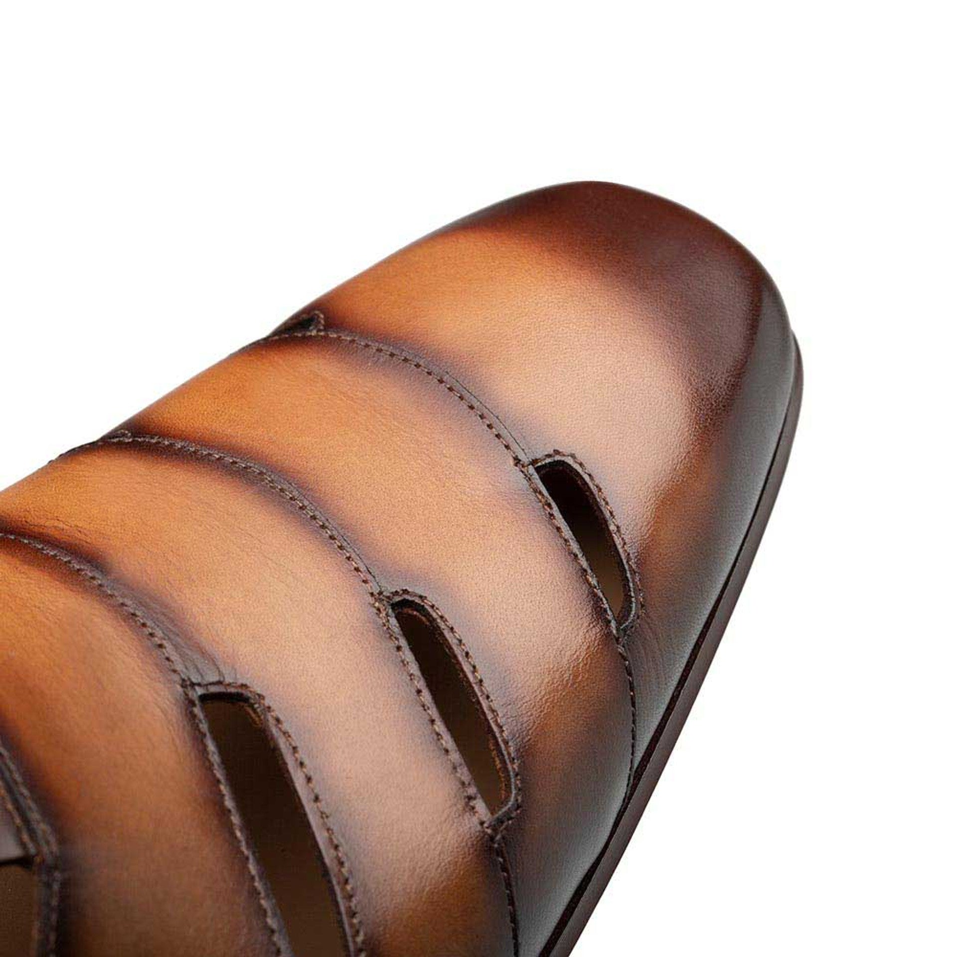 Mezlan Men's Tan T-Strap Calfskin Dress Sandals