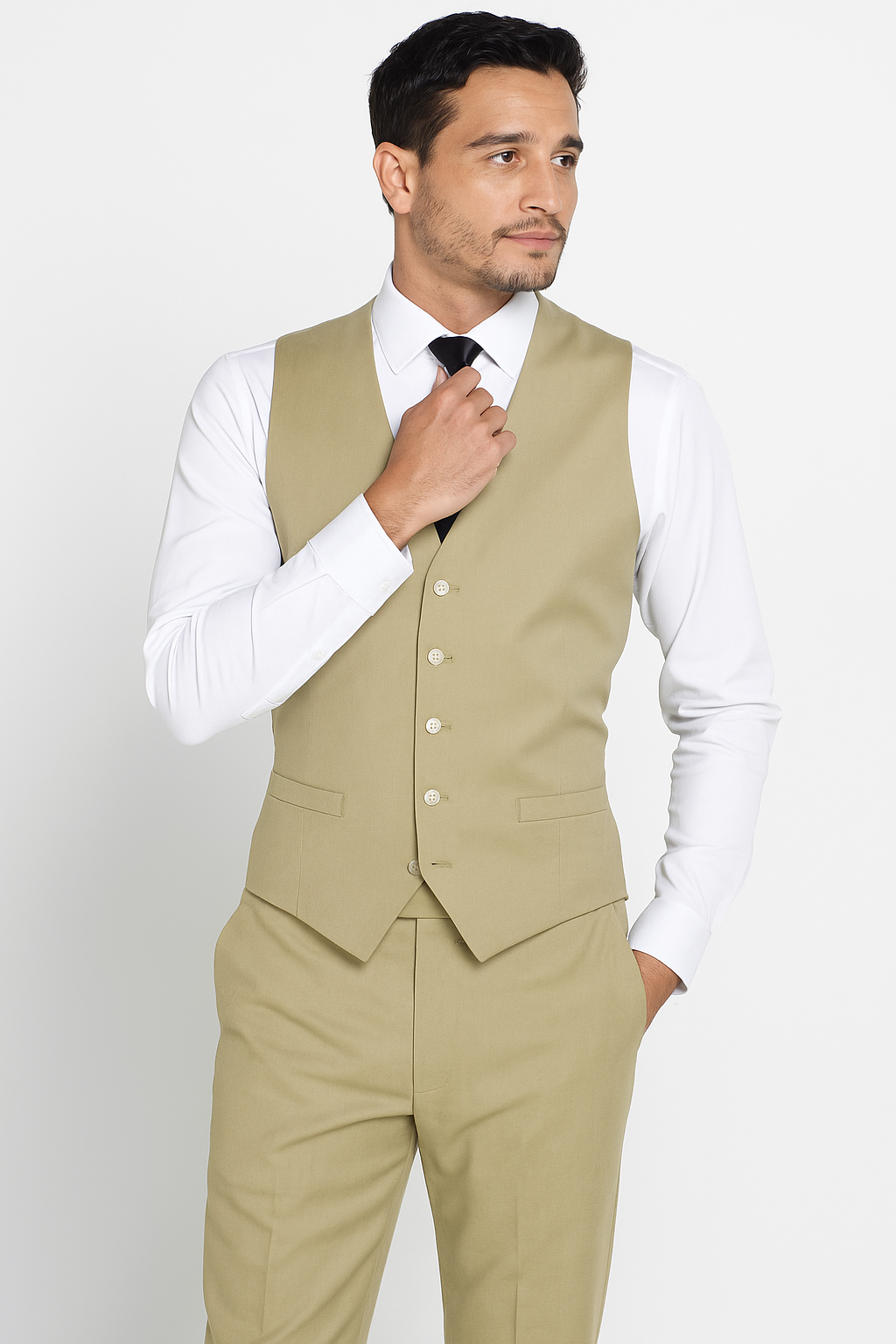 Men's Vest Matching Solid Regular Fit Dress Pants Set + Any Color Shirt & Tie Royal Blue