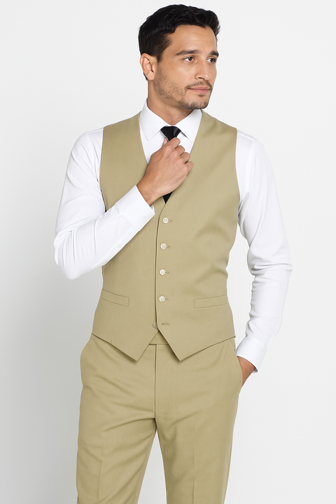 Men's Vest Matching Solid Regular Fit Dress Pants Set + Any Color Shirt & Tie Royal Blue