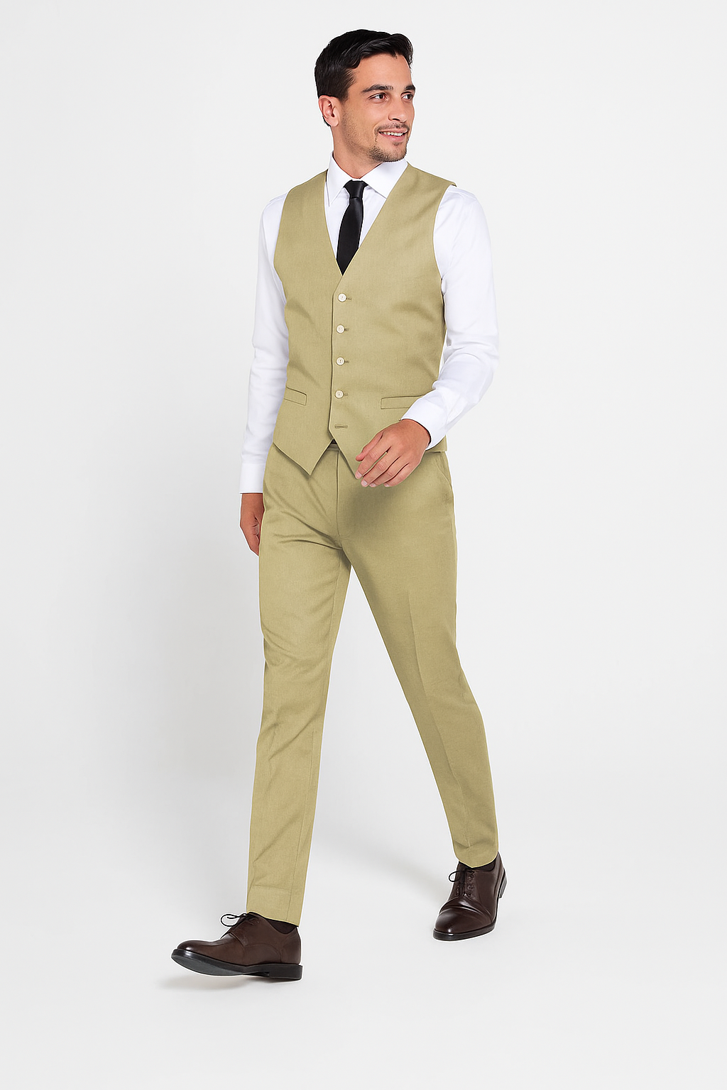 Men's Vest Matching Solid Regular Fit Dress Pants Set + Any Color Shirt & Tie Royal Blue