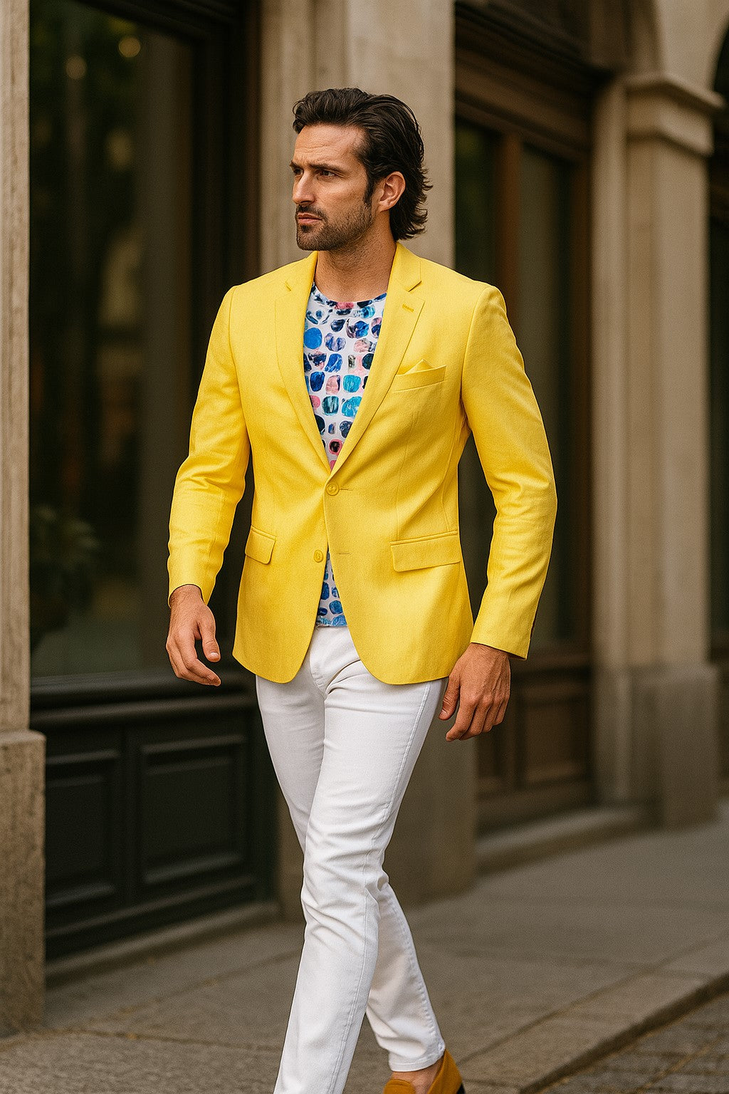 Men's Yellow Blazer Sport Coat