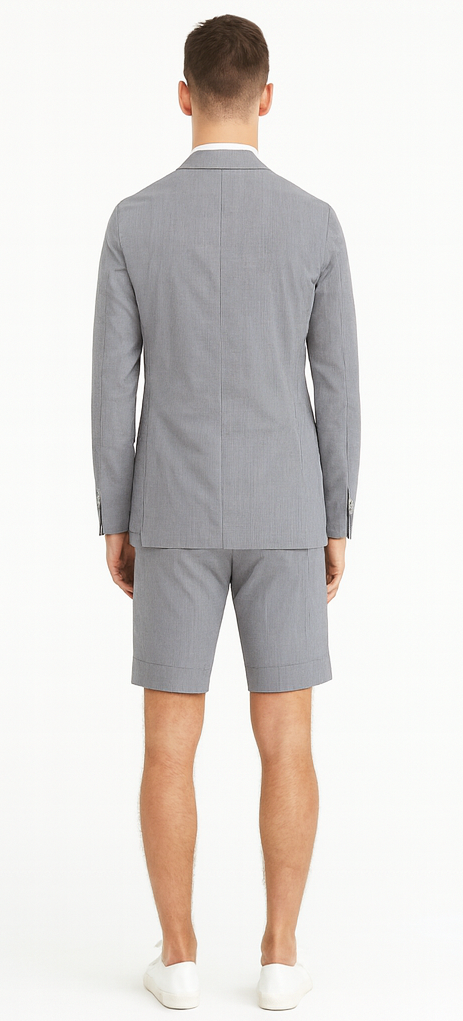 Men's summer business suits with shorts pants set (sport coat Looking) Grey