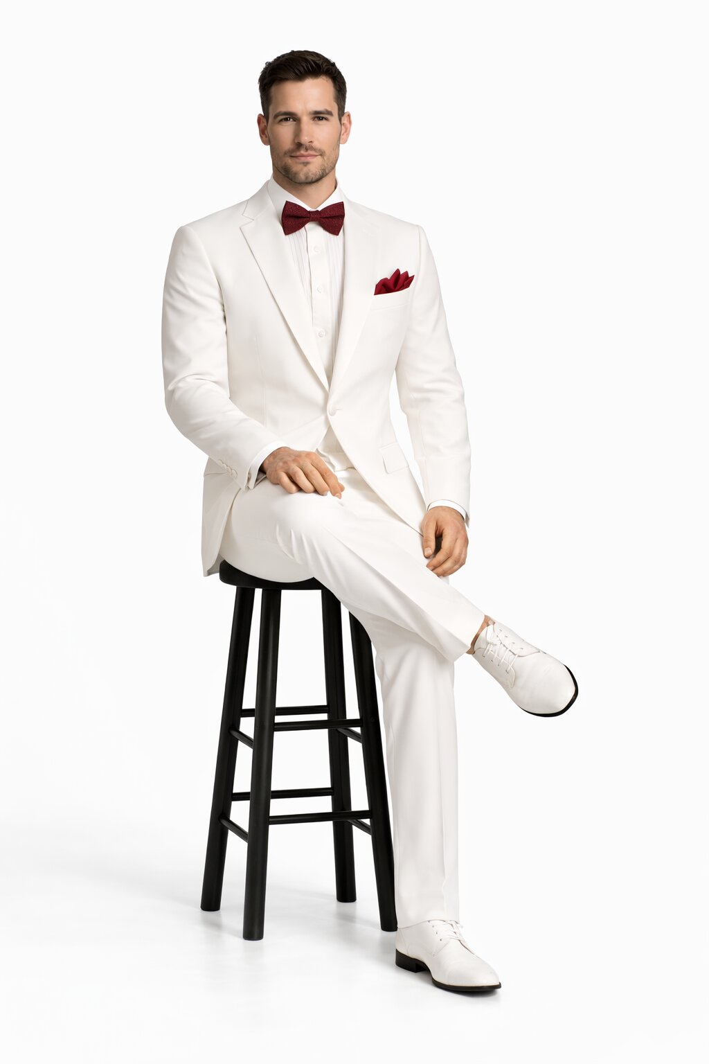 White Classic Fit 2-Button Wedding Tuxedo