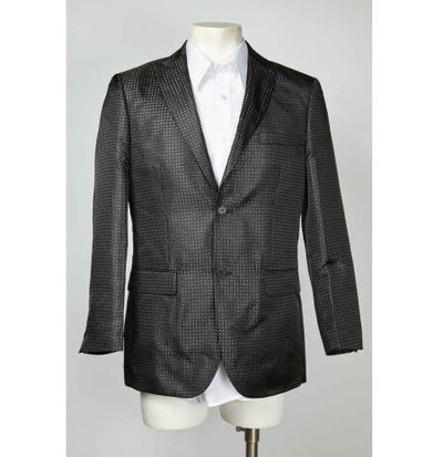 Men's Black Silver Designer Fashion Dress Casual Blazer