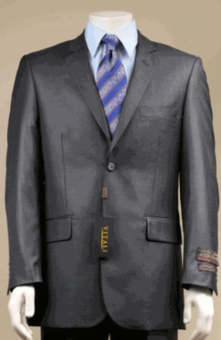 Big and Tall Size 56 to 72 2-Button Suit Textured Patterned Sport Coat Fabric Charcoal Gray