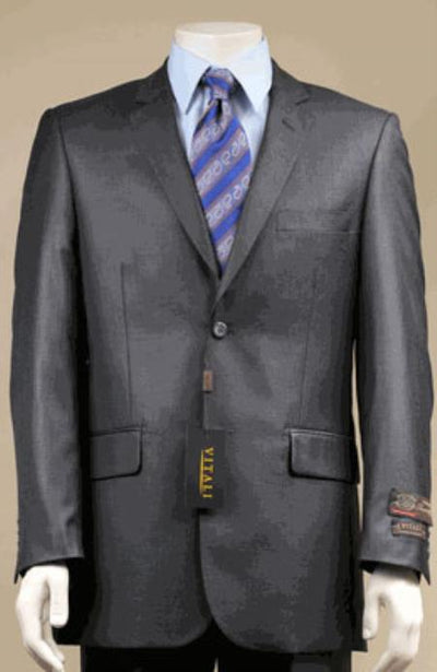 Big and Tall Size 56 to 72 2-Button Suit Textured Patterned Sport Coat Fabric Charcoal Gray