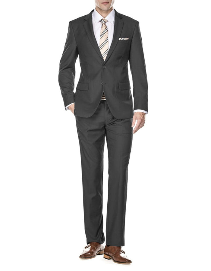 Modern Fit 2 Button Charcoal Funeral Suit