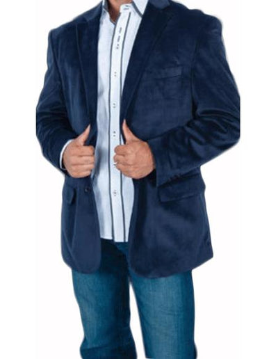 Men's Stylish 2 Button Sport Jacket Navy Blue Discounted Affordable Velvet ~ Men's blazer Jacket