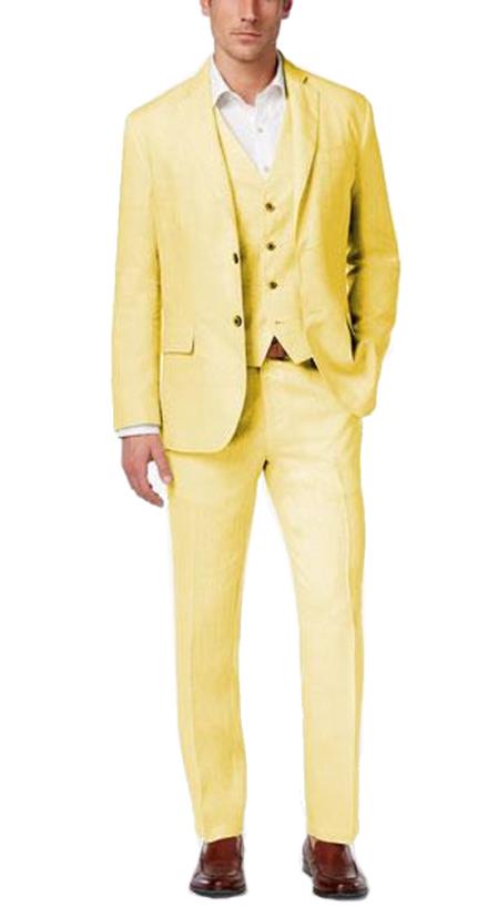 Alberto Nardoni Men's Summer Fabric Vested Three 3 Piece Suit Jacket+