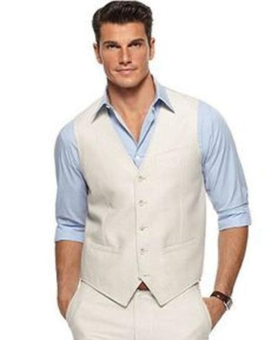Men's Vest and Pants Set - Linen Outfits For Men Perfect for wedding Vest & Pants