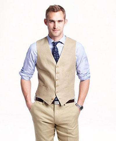 Men's Vest and Pants Set - Linen Outfits For Men Perfect for wedding Vest & Pants