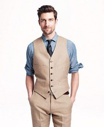 Men's Vest and Pants Set -Linen Outfits For Men Perfect for wedding Vest & Pants