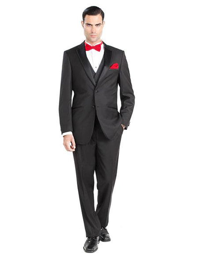 Giorgio Fiorelli Men's Black Double Vent 2 Button Modern Fit Suits