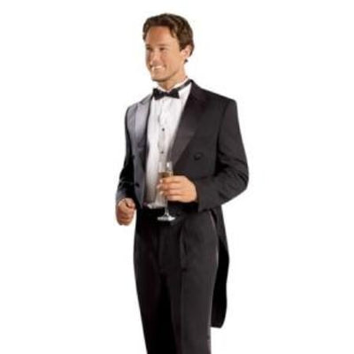 Men's Black Tailcoat with Matching Formal Trousers Tuxedo Jacket with the tail suit